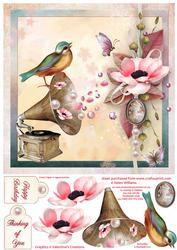 Anemone Cameo & Pearls Gramophone 8x8inch Step by Step