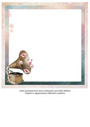 Anemone Cameo & Pearls Gramophone 8x8inch Insert Ink Saving