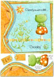 Swirl Border a Little Bit Croaky 8x8inch Topper