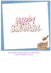 Cake Happy Birthday on Blue Insert 8x8inch