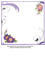 Wild Rose & Purple Swirls Ink Saving 8x8inch Insert