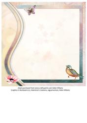 Swirl Border & Pink Anemone 8x8inch Insert