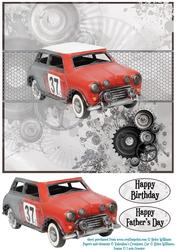 Into the Red Mini & Cogs 8x8inch Card Front