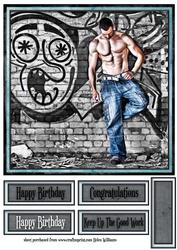 Graffiti & Muscles 8x8inch Card Front