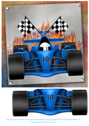 Formula One Racing Car Card Front 8x8inch