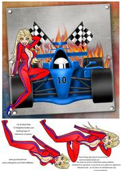 Formula One & Pit Girl 8x8inch Card Front