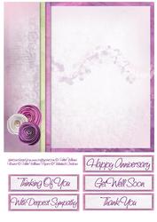 Purple Birdcage & Paper Flower 8x8inch Insert