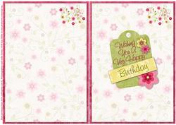 Pink Floral 7x5inch Insert & Tag