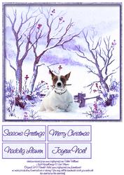 Jack Russell in the Snow 8x8in Christmas Topper