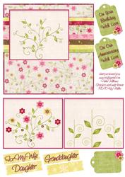 Add Your Own Buttons Pink Square 6inch Card Front