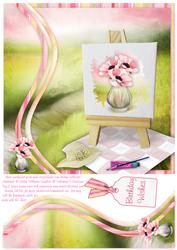 Painters Dream Anemone Blush Swirl Border 8x8inch