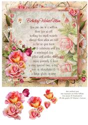 Pink Rose Mum Birthday Verse 8x8inch Step by Step