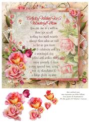 Pink Rose Mam Birthday Verse 8x8inch Step by Step
