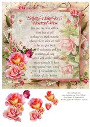 Pink Rose Mom Birthday Verse 8x8inch Step by Step