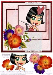 Flappa & Flowers in Red 8x8inch Step by Step