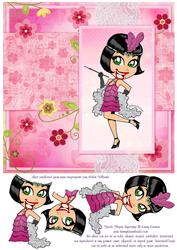 1920's Flapper in Pink 8x8inch Step by Step