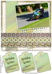 Motorbike Racing 8x8inch Card Front