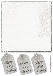 Grey Insert & Tags 8x8inch