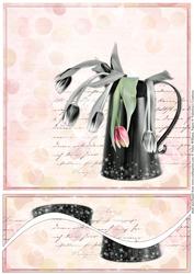 Vase of Tulips Swirl Stacker 8x8inch
