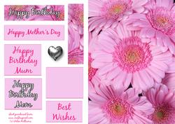 Pink Gerberra Bouquet Card Front Sh0080