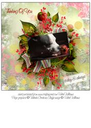 Staffordshire Bull Terrier Thinking of You 8x8inch Topper