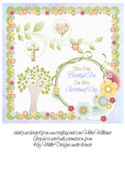 Our Son's Christening Card Topper 8x8 Inch Add Embellishment