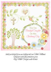 Our Daughter's Christening Topper 8x8 Inch Add Embellishment