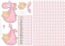 New Baby Girl Congratulations Card & Decoupage