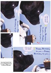 Staffordshire Bull Terrier / Dog Birthday Pyramid 7x5inch Design