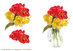 Red & Yellow Tulips A5 Image