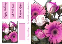 Pink Bouquet Card Front. Sh0028a