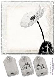Poppy in Grey Swirl 8x8inch Topper
