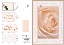 Peach Rose & Lace Card Front