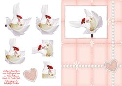 White Orchid on Peach Pyramage Card