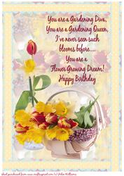 Gardening Diva Daffodil & Tulip A4 Card