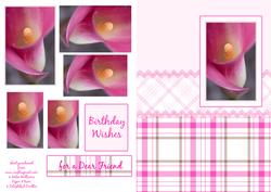 Cala Lily Pink Pyramid Card