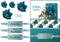 Teal Anemone Birthday Card