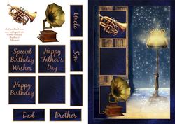 Musical Midnight Blue Father's Day / Birthday Card