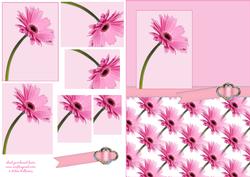 Pink Gerbera Pyramid Card Front
