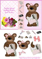 Crafting Bear & Bouquet Birthday Step by Step