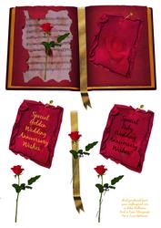 Rose & Music Book Golden / Ruby Wedding Anniversary