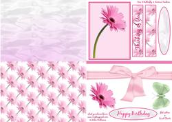 Pink Gerbera Mini Kit on a Sheet.