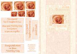 Peach Rose Wedding Card Front with Pyramid