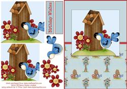 Bird in Blue Step by Step / Pyramid