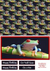 Green Tree Frog Two in One Card Front