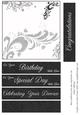 Black & White Swirls Wedding 6inch Insert