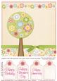 Floral Tree 8x8inch Card Front Add Your Own Buttons