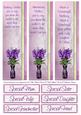 Bookmark Borders & Sentiments for Purple Flowers & Trike