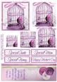 Purple Bird Cage & Paper Roses Pyramid Layers