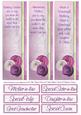 Purple Birdcage & Paper Flower 8x8inch Sentiment Bookmarks
